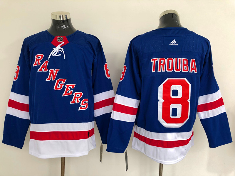 Men's New York Rangers Jacob Trouba #8 Blue Jersey